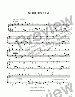 page one of Song for Piano No. 28