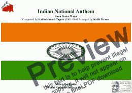 page one of Indian National Anthem for String Orchestra (Thou Art the Ruler of the Minds of all People) World National Anthem Series)