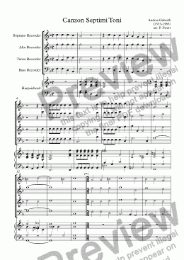 page one of Canzon Septimi Toni (Gabriëli A)