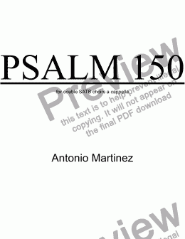 page one of Psalm 150