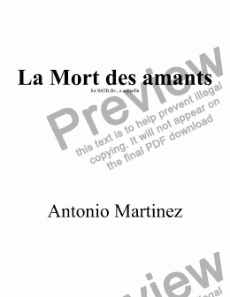 page one of La Mort des amants