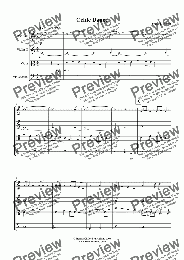 Celtic Dance String Quartet Download Sheet Music Pdf File 