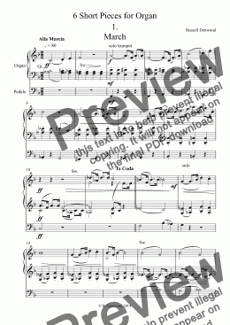 page one of Denwood - 6 Short pieces for Organ