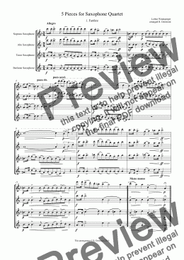 page one of Windsperger - 5 Pieces for Saxophone Quartet SATB