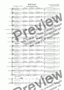 page one of Will You?  (for Marching Band)