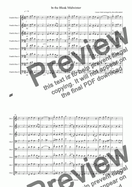 page one of In the Bleak Midwinter for Flexible Double Bass Quartet