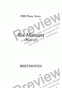 page one of PRB Piano Series: Six Minuets