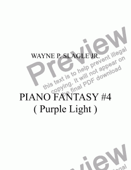 page one of PIANO FANTASY #4 ( Purple Light )