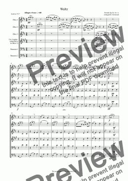 page one of Dvorak - Waltz, Op 54/4, for Double reed ensemble with alternative cor anglais part, for Ob.3.