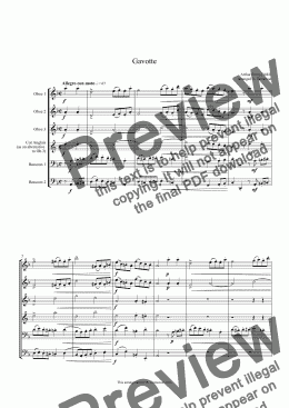 page one of Foote - Gavotte (1882) for double reed ensemble (with optional cor anglais part for Ob.3.)