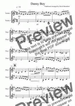 page one of Danny Boy for Violin Duet