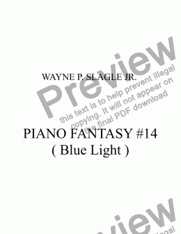 page one of PIANO FANTASY #14 ( Blue Light )