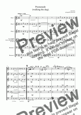 page one of Gershwin - Promenade  (walking the dog)for Double Reed Choir