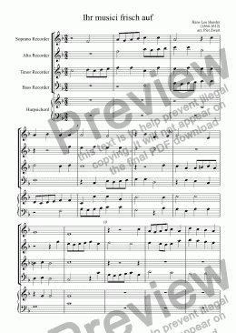 page one of Ihr musici frisch auf (Hassler)