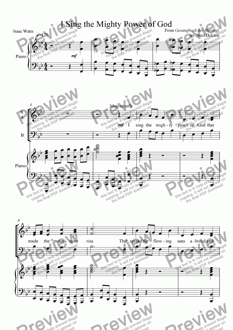 I Sing The Mighty Power Of God Download Sheet Music Pdf File