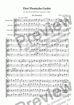 page one of Drei Deutsche Lieder (Hassler)