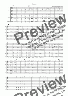 page one of Rigaudon by Purcell for String Quartet