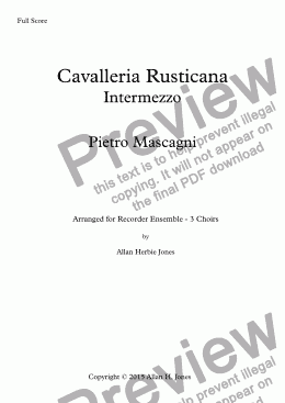 page one of Cavalleria Rusticana - Intermezzo