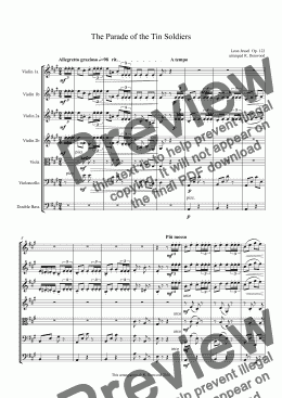 page one of Jessel - The Parade of the Tin Soldiers, Op.123, for string orchestra