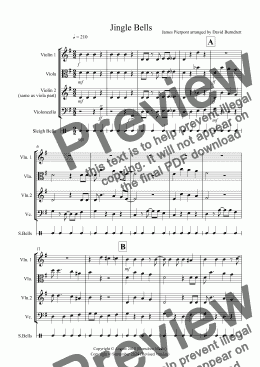 page one of Jingle Bells (jazzy style!) for String Trio