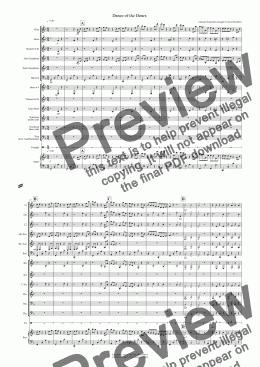 page one of Dance of the Hours for School Concert Band