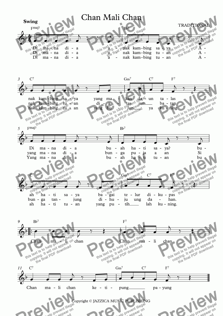 Chan Mali Chan - Download Sheet Music PDF file