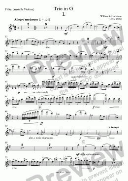 page one of Hurlstone, Klavier-Trio in G – Flöte (anstelle Violine)