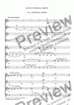 page one of ELEVEN CHORAL AMENS  No.11 BITONAL AMEN