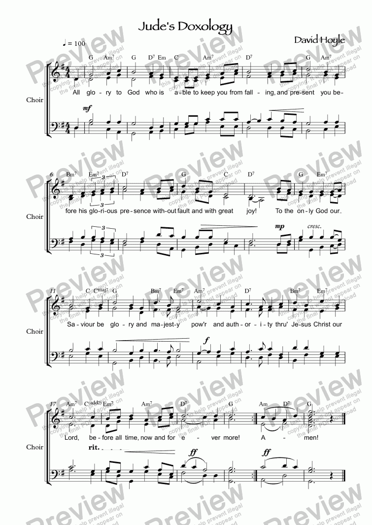 Jude’s Doxology - Download Sheet Music PDF file