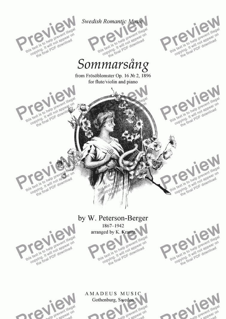 Download Sommarsang Summer Song For Flute And Piano Sheet Music Pdf File