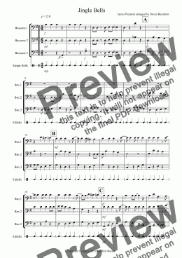 page one of Jingle Bells (Jazzy Style!) for Bassoon Trio