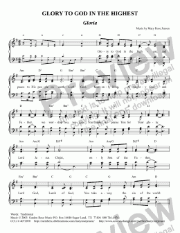 page one of Glory to God in the Highest (Gloria) - short version