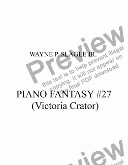 page one of PIANO FANTASY #27 (Victoria Crator)