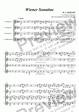 page one of "Wiener" Sonatine (for brass quartet)