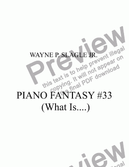 page one of PIANO FANTASY #33  (What Is....)