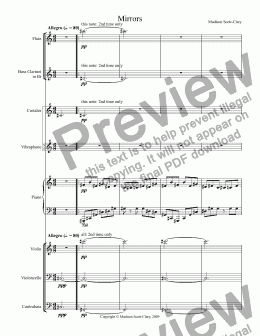 page one of Mirrors (Pierrot ensemble)