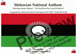 page one of Malawian  National Anthem  for Brass Quintet (World National Anthem Series)