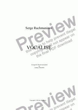 page one of Vocalise