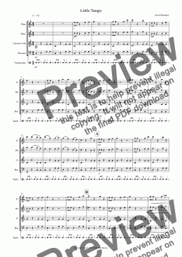 page one of Little Tango for Beginning Wind Quartet