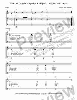 page one of Responsorial Psalm - Friday of the 21st Week in Ordinary Time, Yr. B - Memorial of Saint Augustine, Bishop and Doctor of the Church