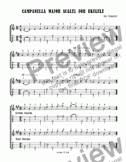 page one of Campanella Major Scales for Ukulele