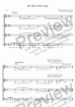 page one of The Skye boat song