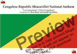 page one of  Congolese (Republic) National Anthem "La Congolaise" for Brass Quintet (World National Anthem Series)