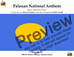 page one of Palauan National Anthem for Brass Quintet (MFAO World National Anthem Series)