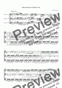 page one of Denwood - Trio movement for 3 Clarinets