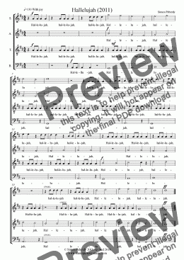 page one of Hallelujah (SATB choir) by Simon Peberdy