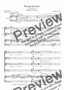 page one of Beneath the Stars - A Christmas Carol SATB 