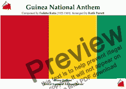 page one of Guinean National Anthem (Libertè) for Brass Quintet (World National Anthem Series)