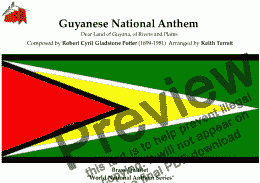 page one of Guyanese National Anthem for Brass Quintet (World National Anthem Series)