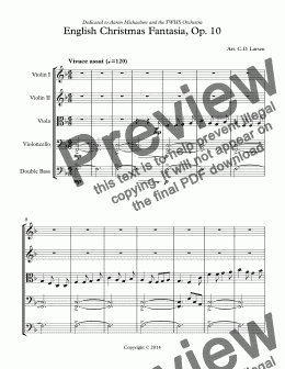 page one of English Christmas Fantasia, Op. 10